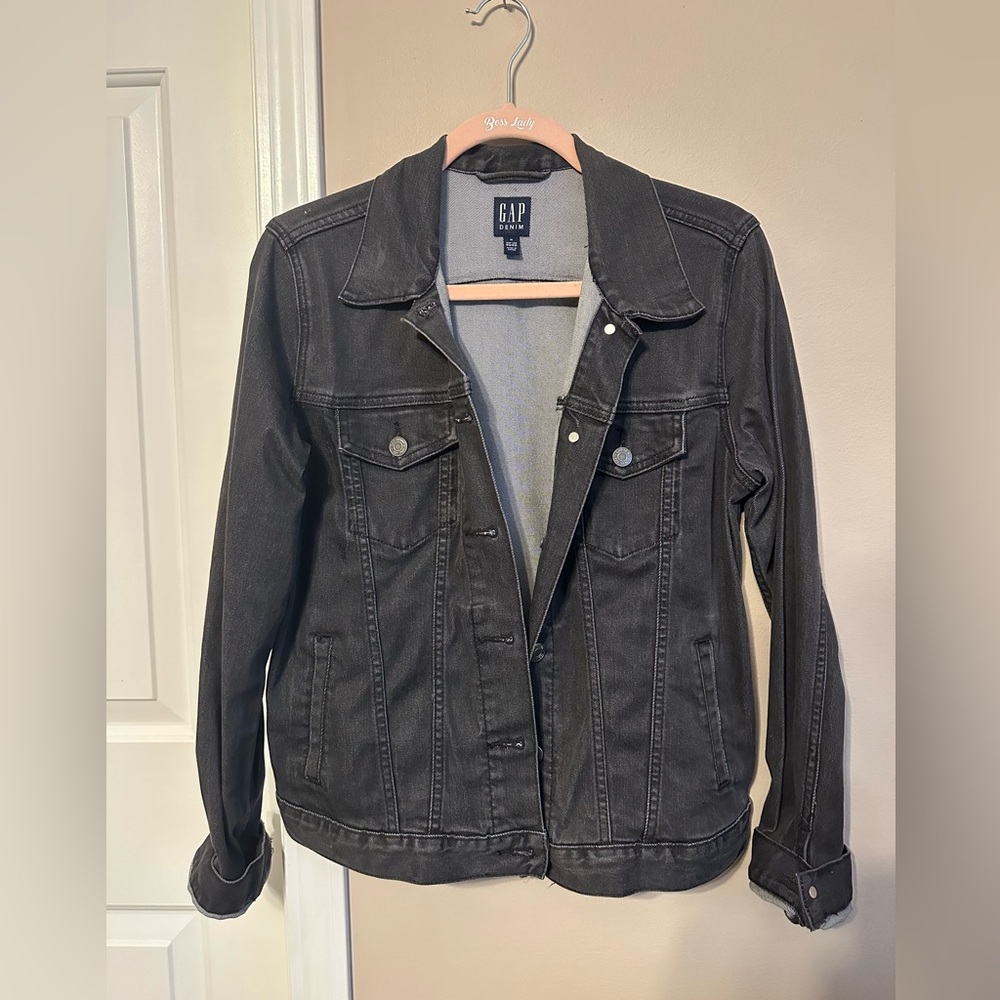 Washed Black Denim Jacket